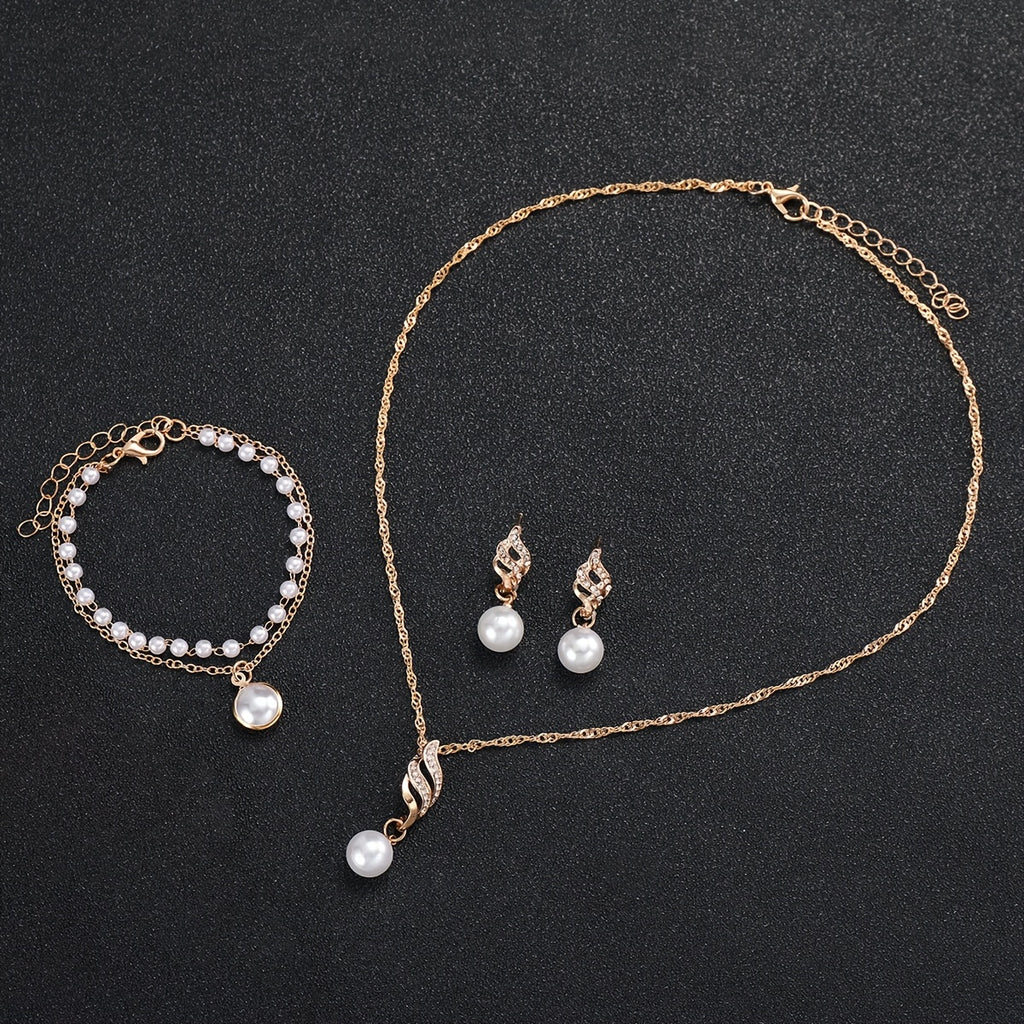 Conjunto de Relógio de Quartzo Feminino Minimalista e Elegante com Mostrador Quadrado, Incluindo Pulseira, Colar e Brincos (5 peças/conjunto). Não Inclui Caixa de Relógio
