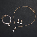 Conjunto de Relógio de Quartzo Feminino Minimalista e Elegante com Mostrador Quadrado, Incluindo Pulseira, Colar e Brincos (5 peças/conjunto). Não Inclui Caixa de Relógio