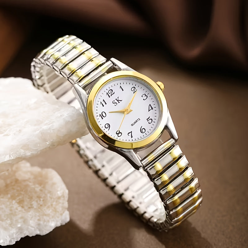 Conjunto de 6 Relógios de Moda Leve e Luxuoso para Mulher, Design Requintado e Versátil, Adequado para Uso Diário, Encontros, Presentes de Feriado e Outros Cenários, Mostrando o Temperamento Elegante e Doce da Mulher