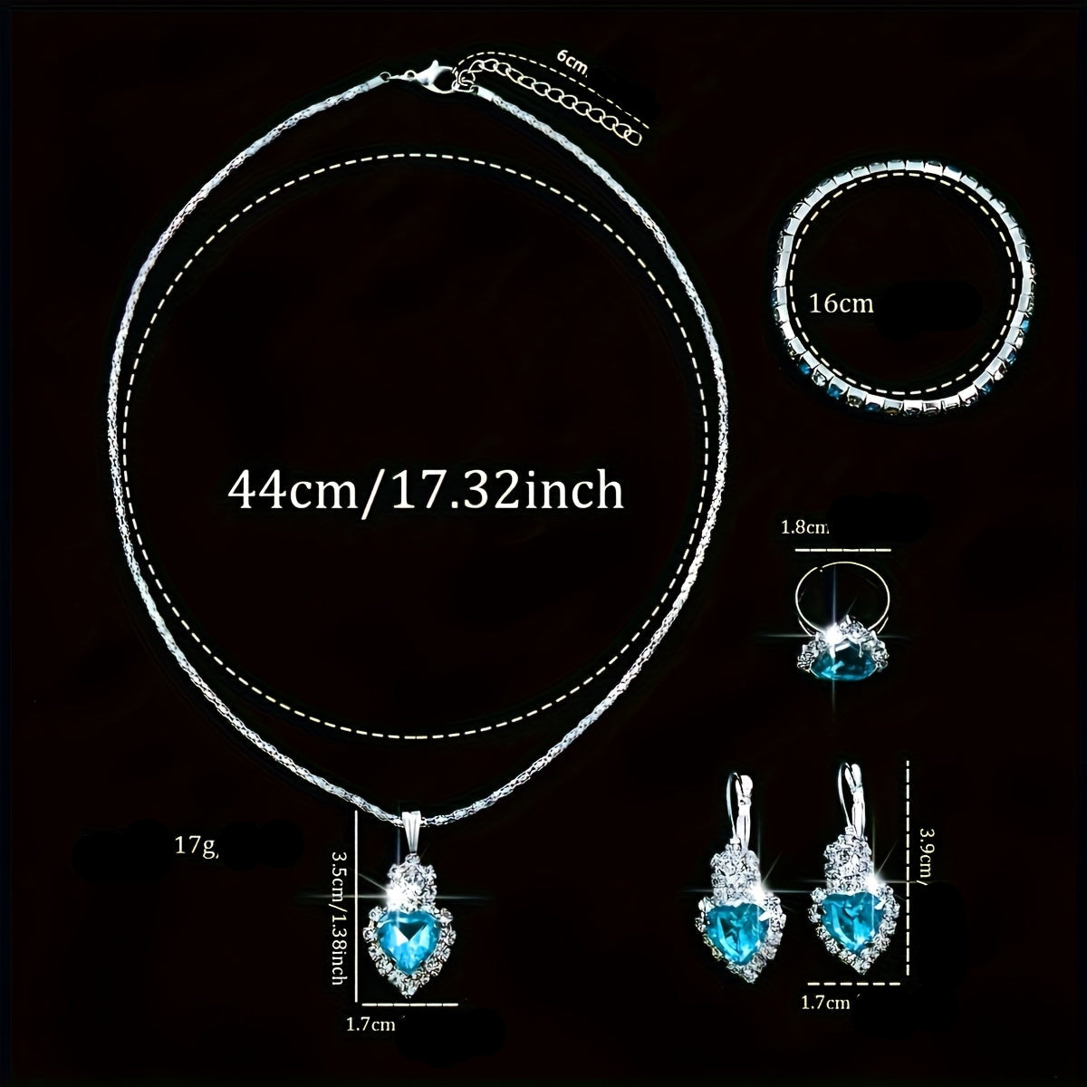 1 Relógio e 5 Adições Elegante Relógio de Quartzo Romano para Senhoras e Colar com Coração, Pulseira, Anel e Brincos, Caixa Quadrada, Mostrador de Ponteiro, Bracelete Durável em Aço Inoxidável, Caixa em Aço Inoxidável, Movimento de Quartzo de Precisão - Presente Ideal para o Dia dos Namorados