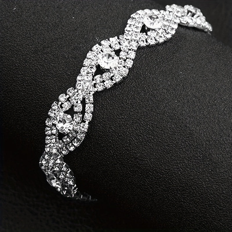 Bolsa de Noite Feminina com Múltiplas Correntes, Bolsa de Festa, Clutch com Colar de Strass, Brincos, Pulseira, Conjunto de 4 Peças para Banquete