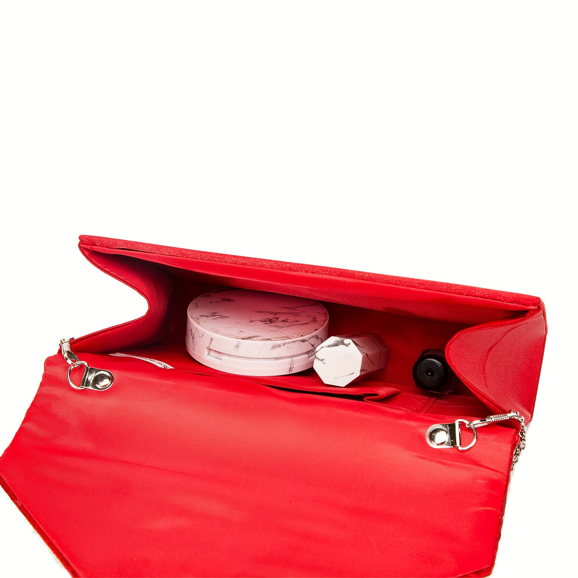 Bolsa Clutch de Noite para Mulher, Bolsa de Mão Brilhante para Formatura com Corrente Removível para Casamento e Festa