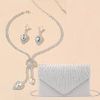 Bolsa Clutch de Noite para Mulher, Bolsa de Mão Brilhante para Formatura com Corrente Removível para Casamento e Festa