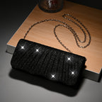 Elegante bolsa de noite brilhante para mulheres com alça removível, bolsa de envelope em forma de almofada com sequins dourados para festas, casamentos e eventos formais, forro de poliéster, fecho magnético, acessório de festa | Bolsa de fecho de aba | Interior forrado de poliéster