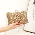 Conjunto de 4 Peças de Joias com Strass: Colar, Brincos e Pulseiras para Mulheres - Bolsa de Noiva Cintilante com Corrente Metálica Destacável, Versátil para Festas, Casamento, Banquete ou Cocktail Party - Presente para Noivas e Damas de Honra