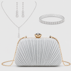 Kit Clutch Glamour + Joias | Bolsa de Festa com Franjas