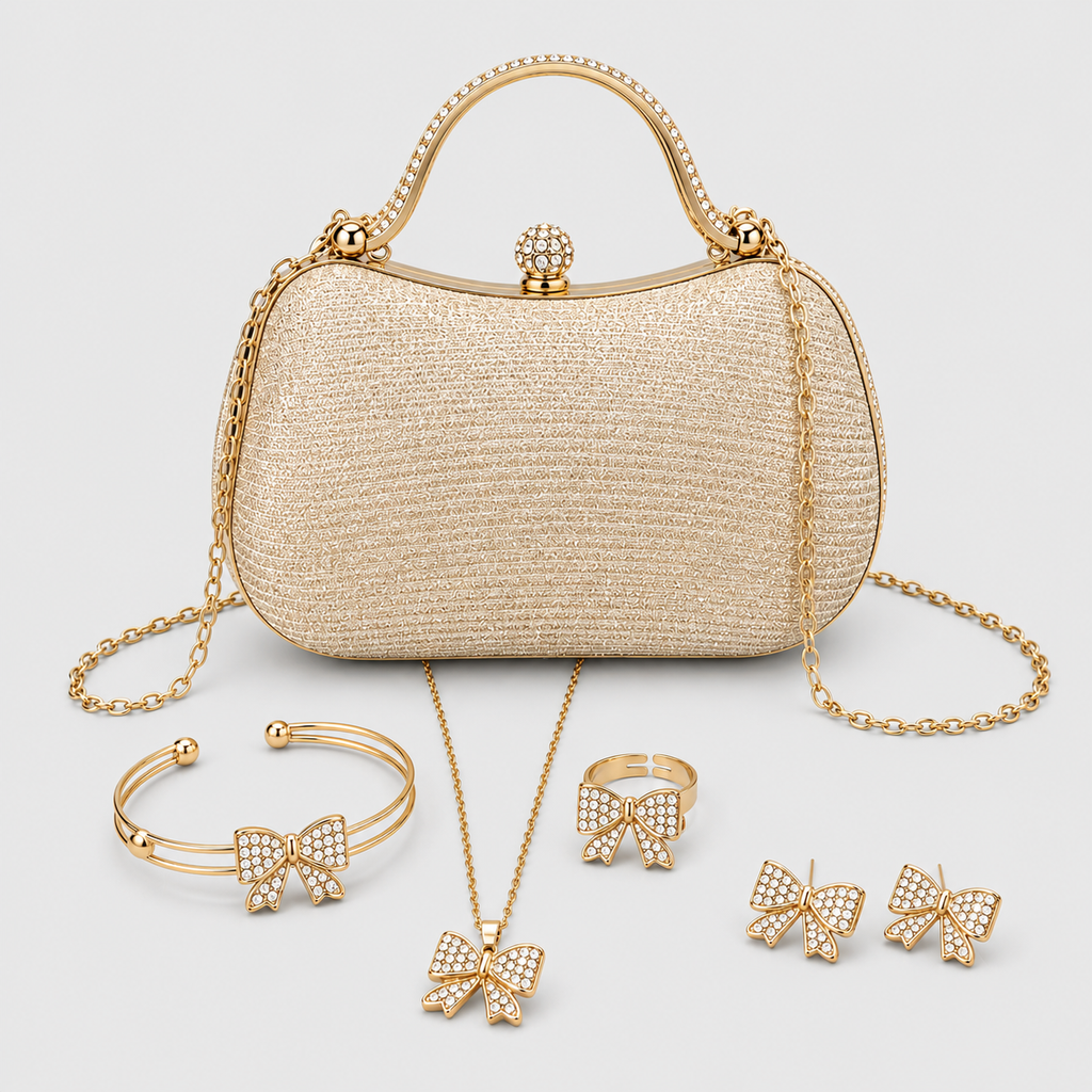 Kit Bolsa + Joias Elegantes | Conjunto Festa e Ocasiões