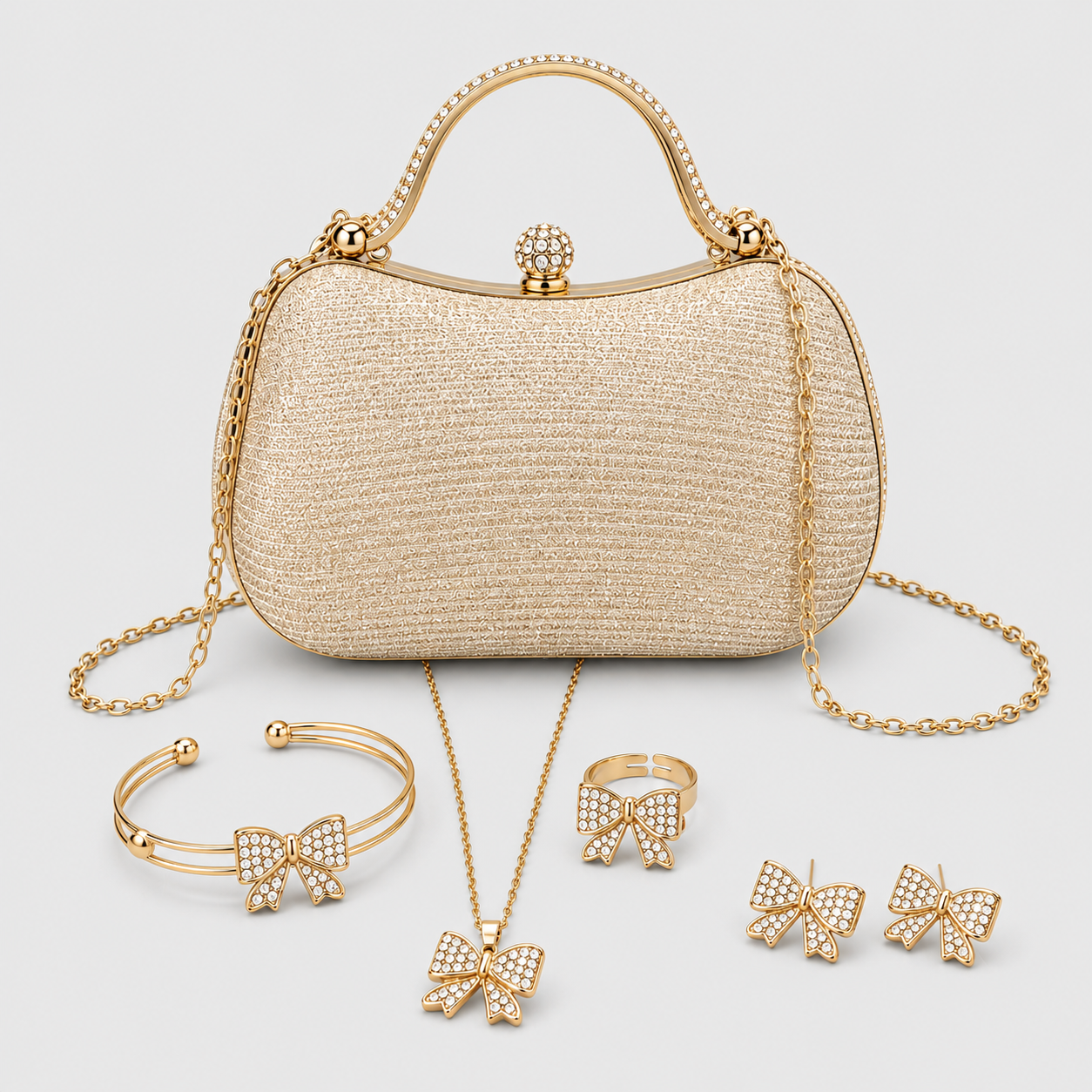 Kit Bolsa + Joias Elegantes | Conjunto Festa e Ocasiões