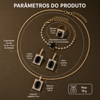 Kit Relógio Feminino Preto + Joias | Conjunto Minimalista
