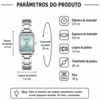 Kit Relógio Feminino Azul + Joias | Corações Elegantes