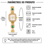 Kit Relógio + Acessórios Verde | Conjunto Luxo
