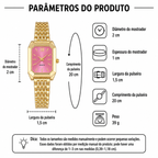 Kit Relógio + Joias Cristalina | Conjunto Elegante Rosa