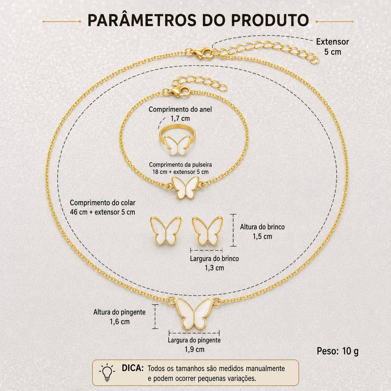 Kit Relógio LED Coração + Bijuteria Borboleta | Conjunto Elegante