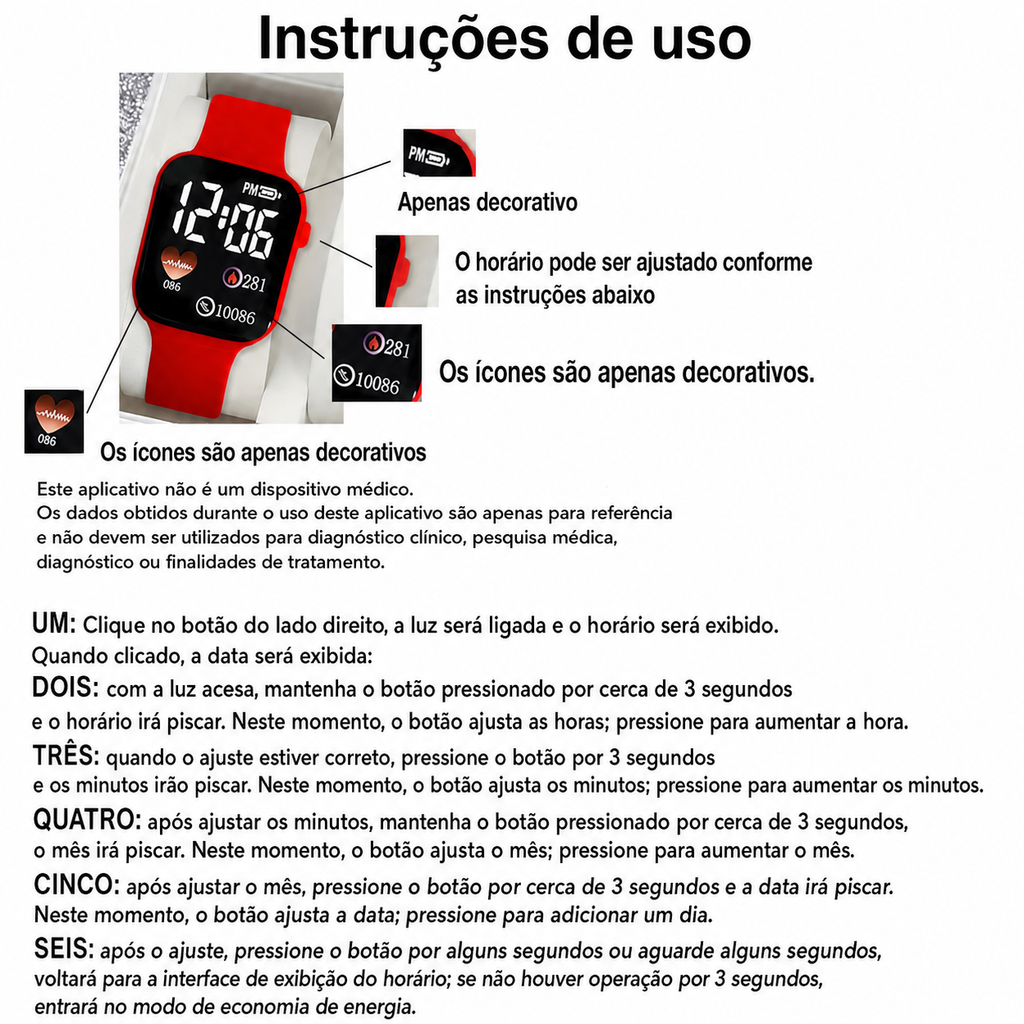 Kit Relógio Feminino Vermelho + Joias | Look Romântico