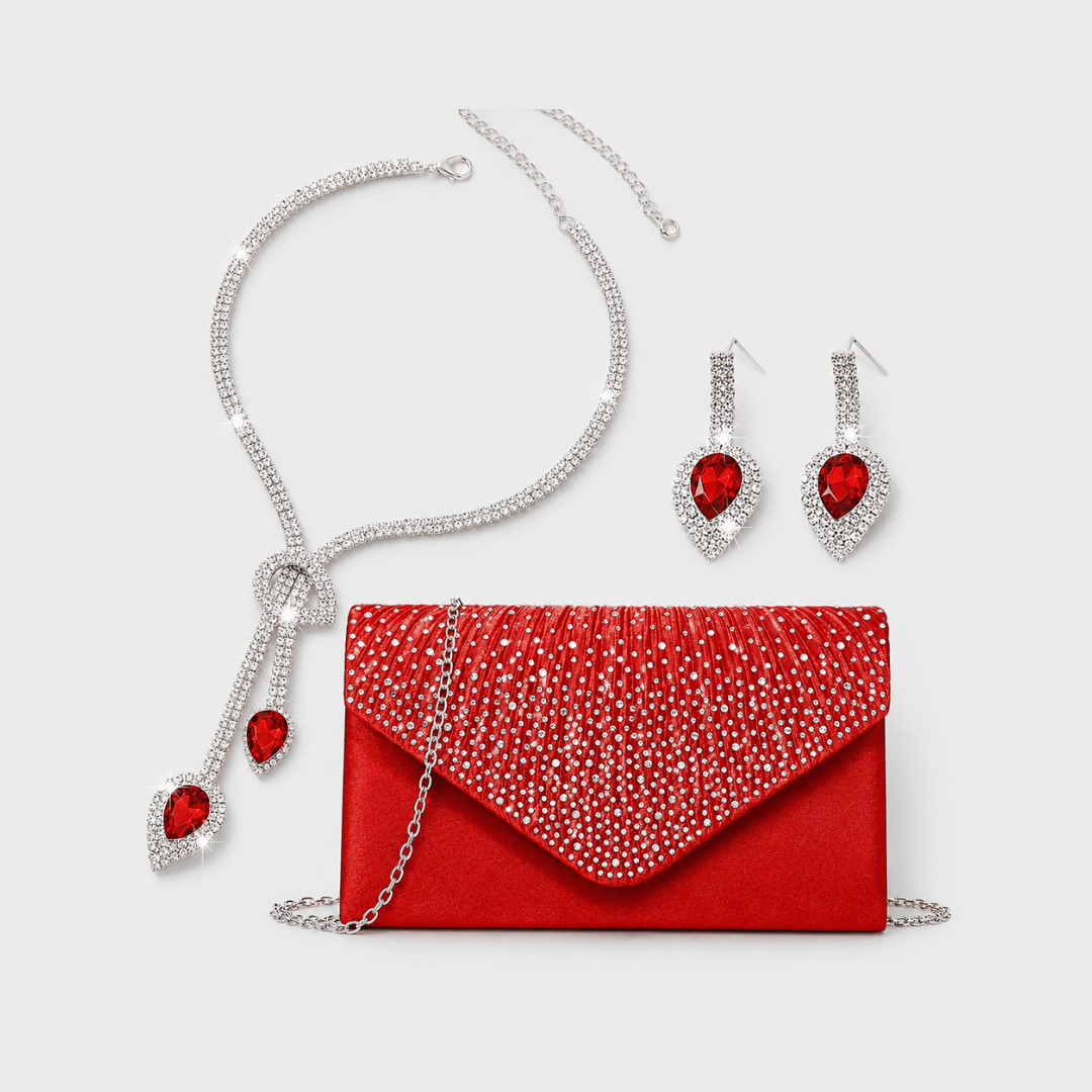 Clutch Elegante com Brilho + Corrente | Bolsa de Festa