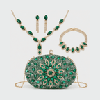 Kit Acessórios com Strass | Conjunto Luxuoso 4 Peças