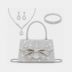 Kit Bolsa Glamour + Joias | Bolsa com Laço de Strass