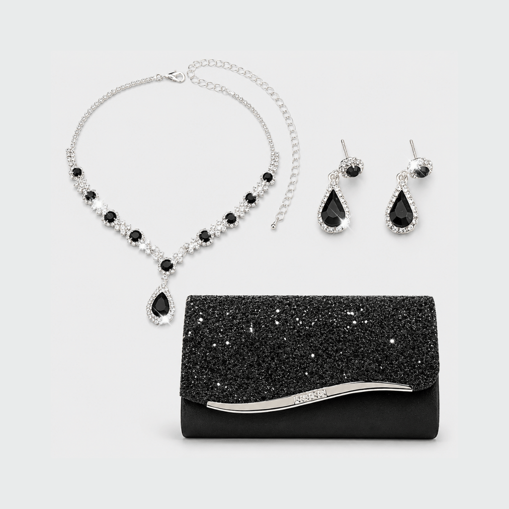 Kit Bolsas + Joias com Strass | Conjunto Elegância