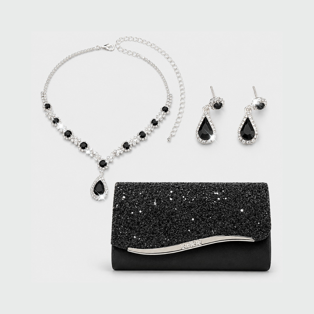 Kit Bolsas + Joias com Strass | Conjunto Elegância