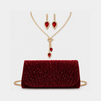 Kit Clutch Elegante com Strass + Joias | Noites Especiais