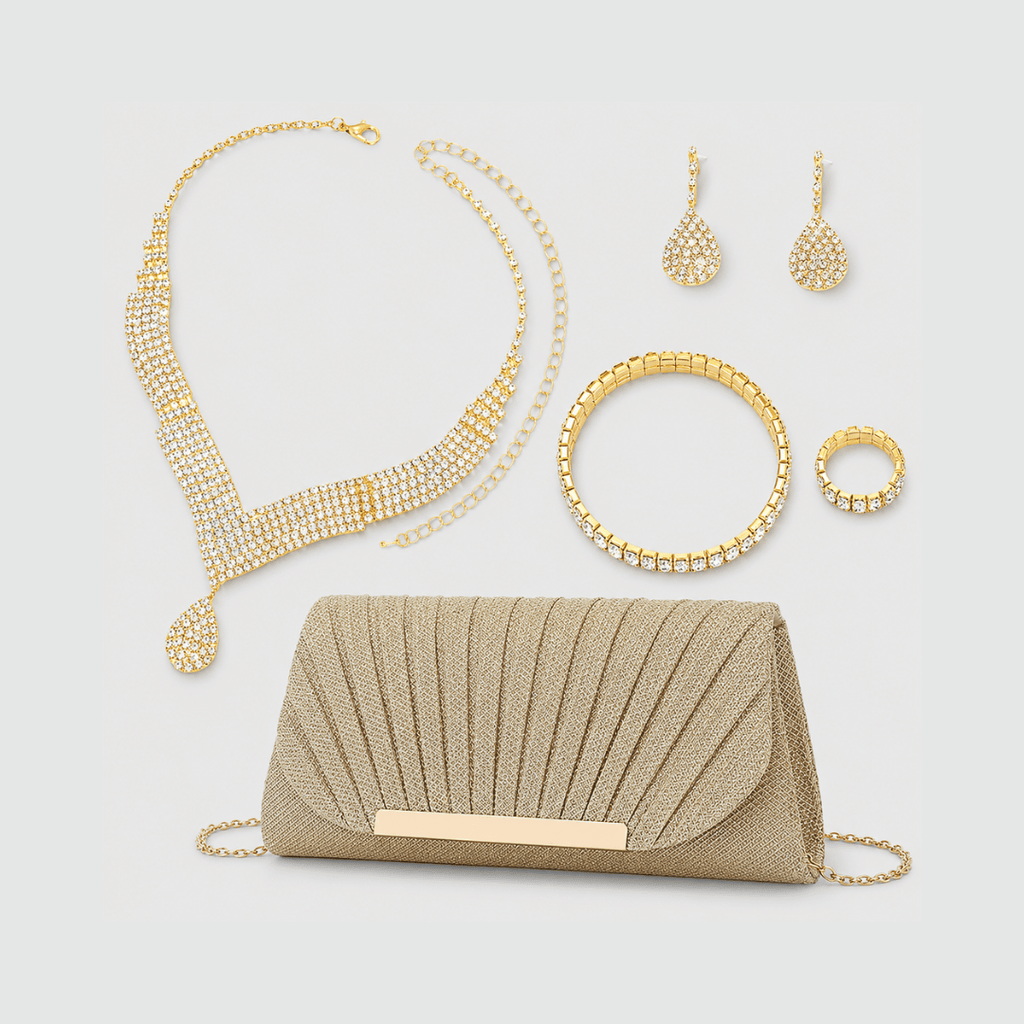 Kit Festa Prateado + Strass | Bolsa e Acessórios