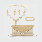 Kit Glamour Festa | Bolsa Clutch + Acessórios 4 Peças