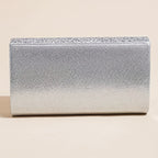 Bolsa de Noite Feminina com Múltiplas Correntes, Bolsa de Festa, Clutch com Colar de Strass, Brincos, Pulseira, Conjunto de 4 Peças para Banquete
