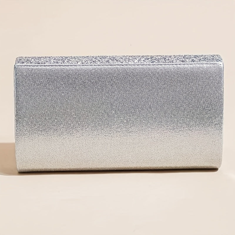 Bolsa de Noite Feminina com Múltiplas Correntes, Bolsa de Festa, Clutch com Colar de Strass, Brincos, Pulseira, Conjunto de 4 Peças para Banquete