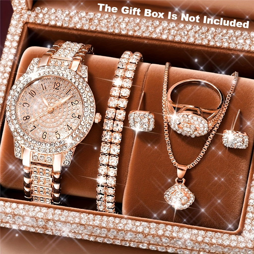 [ ] Conjunto de 6 Relógios de Quartzo de Luxo e Alta Qualidade para Mulher, a Melhor Escolha para Presentes do Dia da Mãe, Natal, Halloween, Presentes de Ramadão