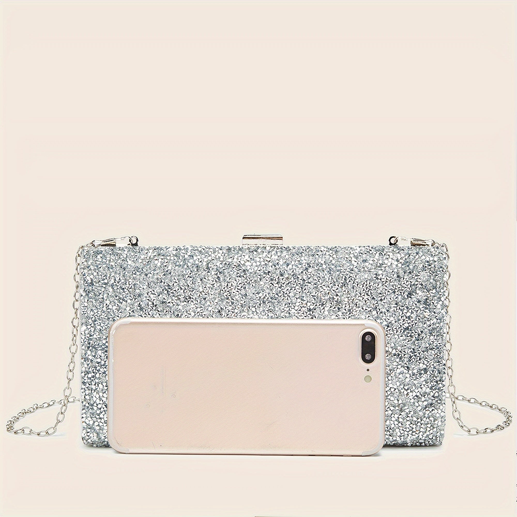 Conjunto de 4 Bolsas de Noiva Prateadas com Joias e Strass para Mulher, Bolsas de Noite Brilhantes, Bolsas de Mão para Casamento, Festa, Presente
