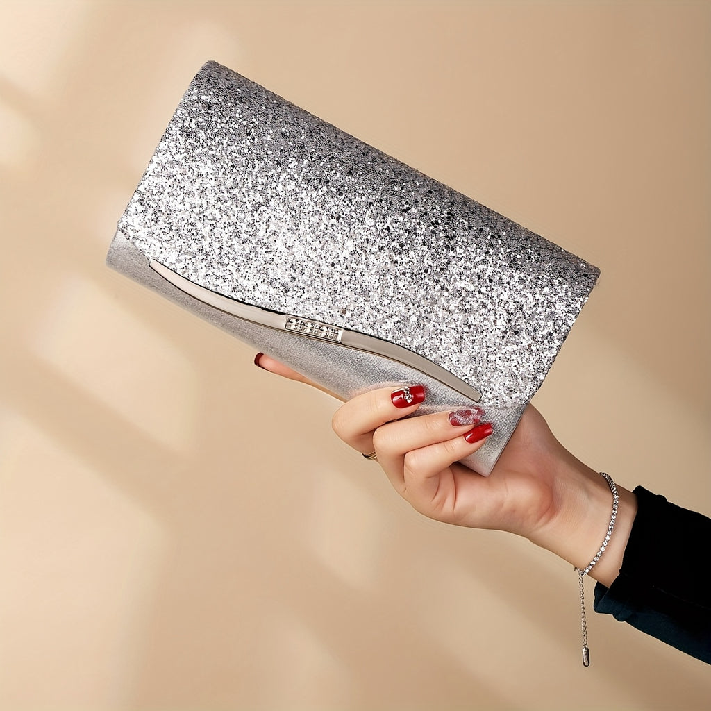 Conjunto de 3 Bolsas de Noite Femininas, Clutch com Colar e Brincos, Envelope de Strass, Bolsa de Festa, Carteira de Noiva para Baile