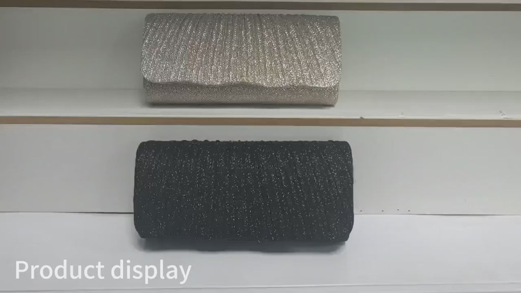 Clutch Brilhante de Festa | Alça Removível + Sequins Dourados